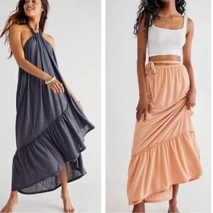 NWT Free People Beach Convertible Tiered Wrap Maxi Skirt or Dress. Size XS